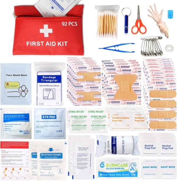 First Aid Kit - 92 Piece Mini Emergency Kits for C... - Image 2