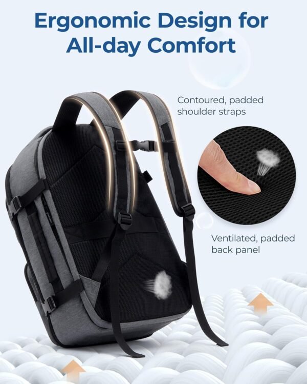 BAGSMART Travel Backpack for Women Men, 40L Flight... - Image 9