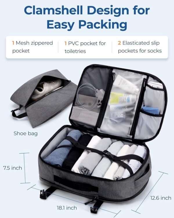 BAGSMART Travel Backpack for Women Men, 40L Flight... - Image 5
