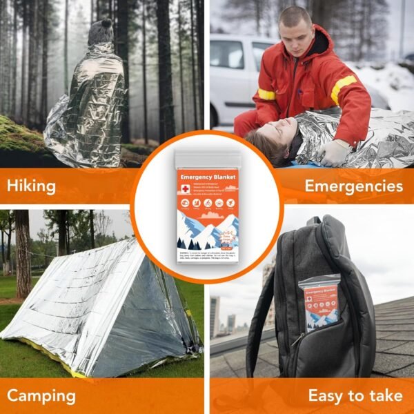 6 Pack Emergency Thermal Blanket Survival, 84” x 6... - Image 8