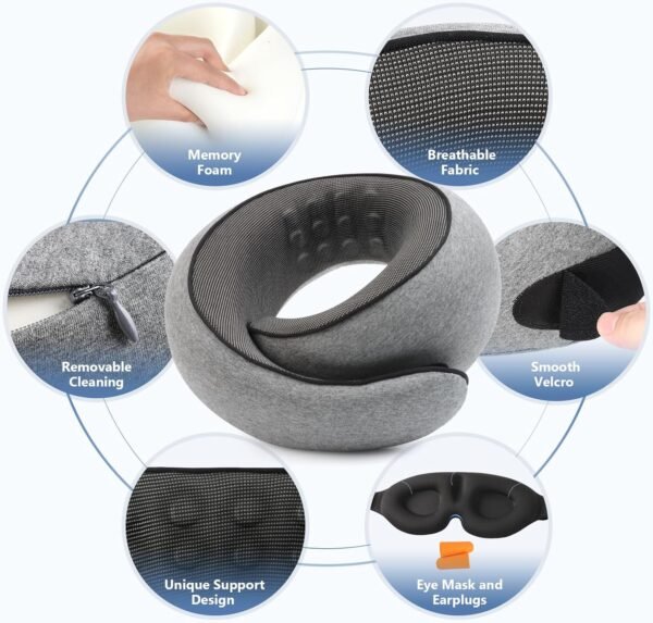 Advanced Memory Foam Neck Travel Pillow, Neck Pill... - Image 6