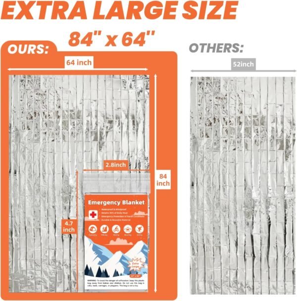 6 Pack Emergency Thermal Blanket Survival, 84” x 6... - Image 3