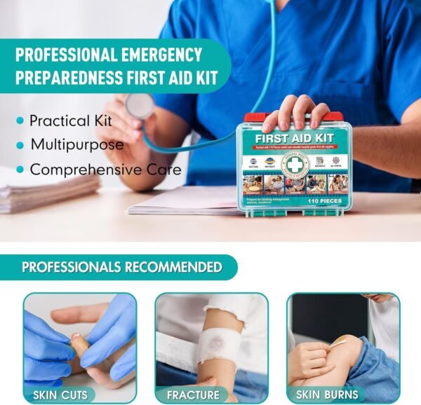General Medi 110 Pieces Small First Aid Kit - Hard... - Image 6