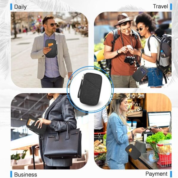 Passport Holder Family RFID Travel Document Organi... - Image 7