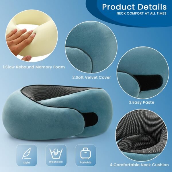 2024 New Memory Foam Travel Pillow for Airplanes,N... - Image 8