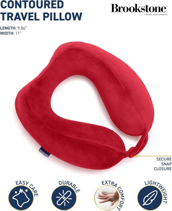 Brookstone Neck Travel Pillow - Lightweight Contou... - Image 3