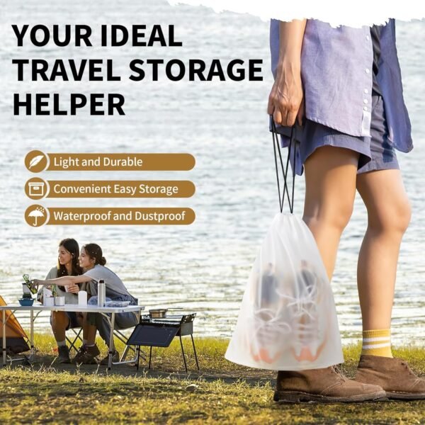 20 Pack Shoe Bags for Travel, 15.7" x 11.8" Clear ... - Image 4