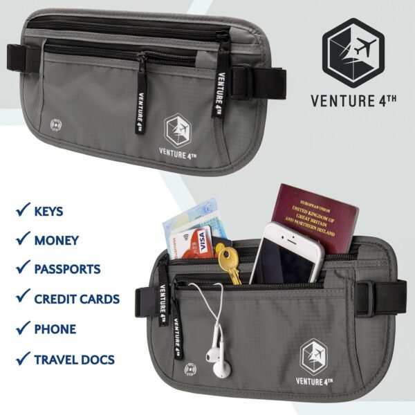 VENTURE 4TH Travel Money Belt - Slim Passport Hold... - Image 8