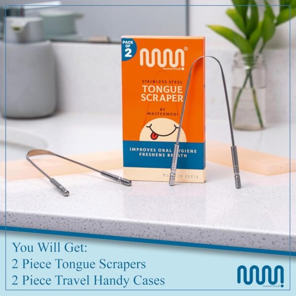 MasterMedi Tongue Scraper for Adults with Multicol... - Image 5