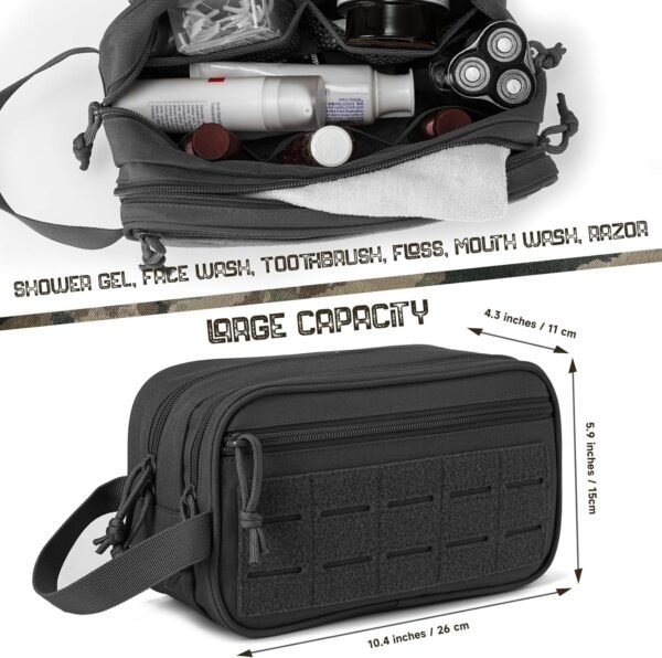 QT&QY Tactical Toiletry Bag For Men Hygiene Bag ED... - Image 3