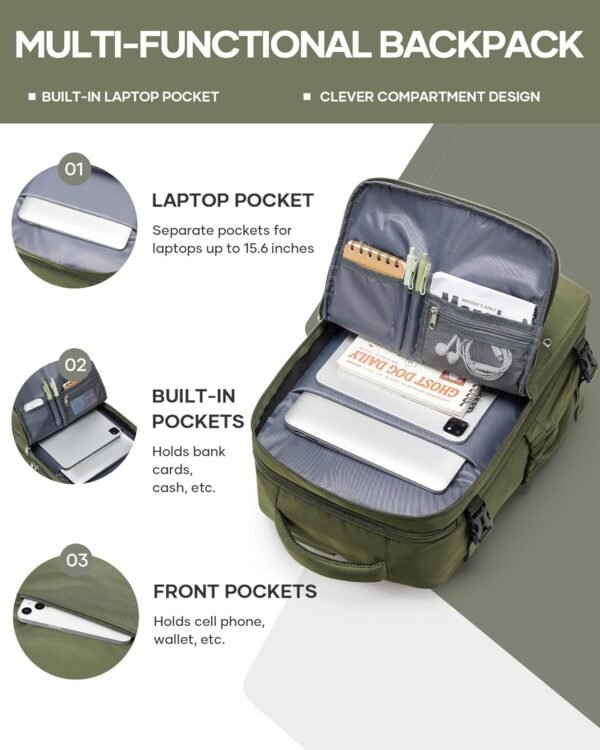Travel Backpack For Women Men Carry On Backpack Fo... - Image 4