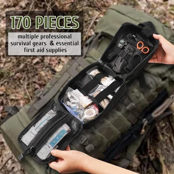 Survival First Aid Kit, 170 PCS Survival Kits,Trau... - Image 4