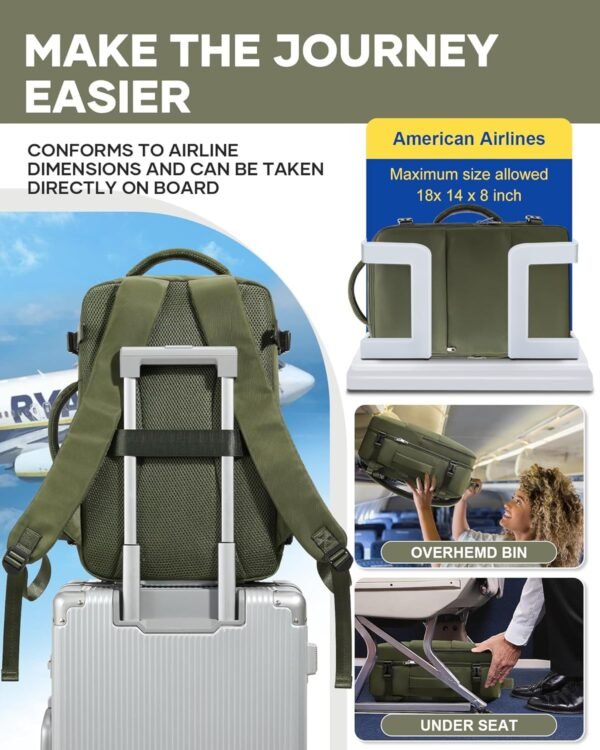 Travel Backpack For Women Men Carry On Backpack Fo... - Image 6