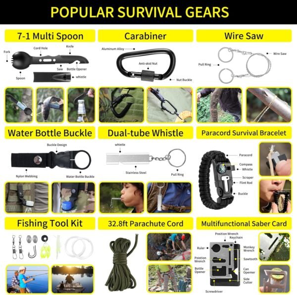 Survival Kit and First Aid kit, 160 Pcs Emergency ... - Image 6