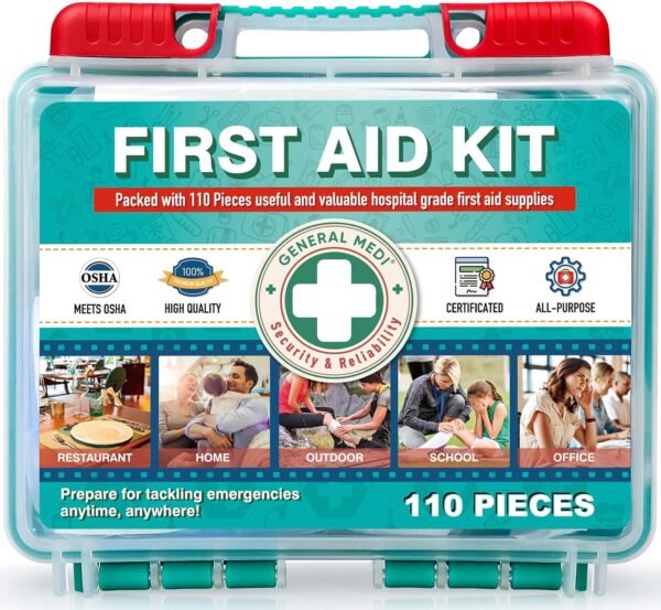 General Medi 110 Pieces Small First Aid Kit - Hard... - Image 2