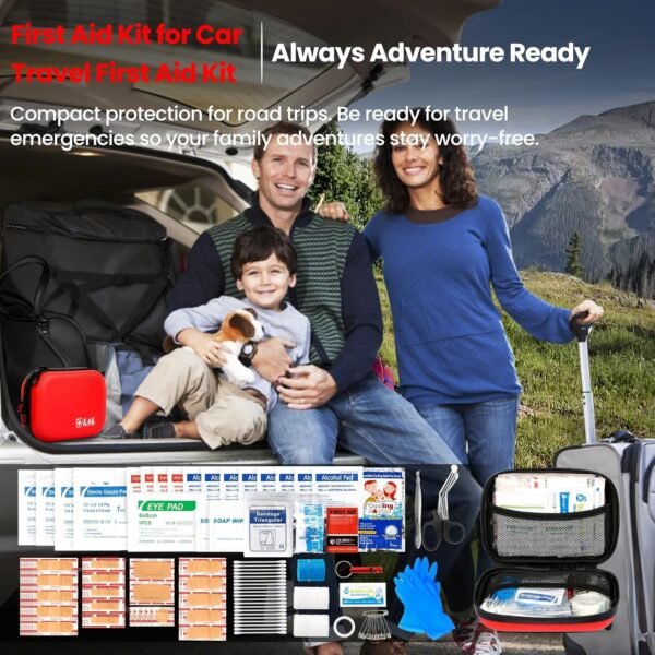 120-Piece First Aid Kit for Travel,Car & Emergency... - Image 9