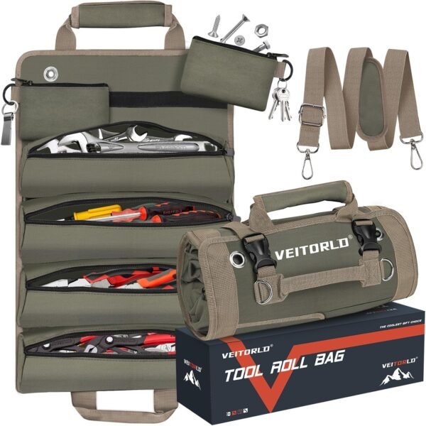 Veitorld Tool Roll Up Bag, Gifts for Men Dad Husba... - Image 2