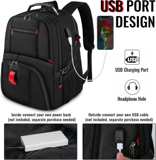 YOREPEK Travel Backpack, Extra Large 50L Laptop Ba... - Image 4