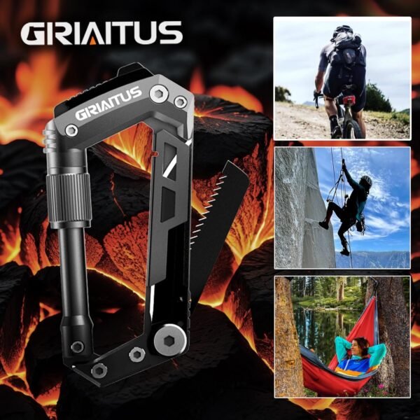 Carabiner Multitool with Pocket Knives, 8-in-1 EDC... - Image 6