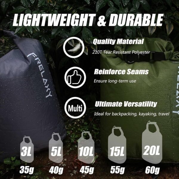 Frelaxy Dry Bag 3-Pack/5-Pack, Ultralight Dry Sack... - Image 6