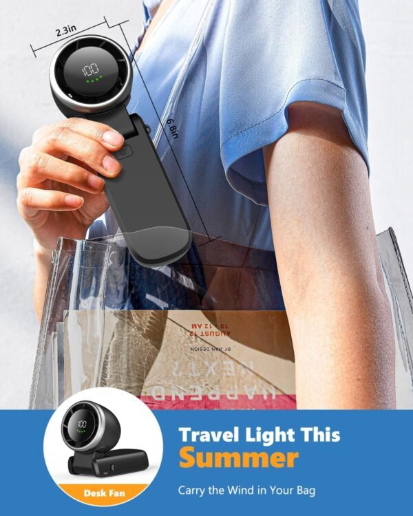 Portable Handheld Turbo Fan, Stepless 100 Gear Win... - Image 7