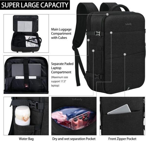 Travel Backpack for Men Women 17 Inch Flight Appro... - Image 5