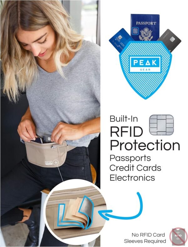 Peak Gear Travel Money Belt. Premium Quality Trave... - Image 7