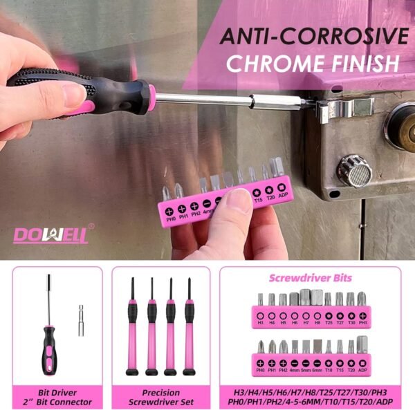 DOWELL 40 Piece Home Tool Set Pink, General Househ... - Image 7