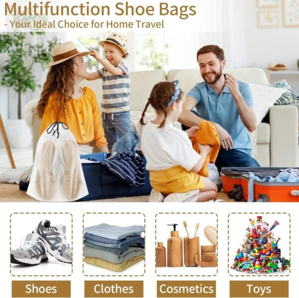 20 Pack Shoe Bags for Travel, 15.7" x 11.8" Clear ... - Image 7