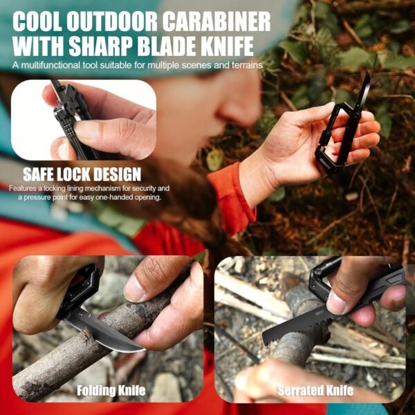 Carabiner Multitool 8-in-1 EDC Carabiners Pocket K... - Image 6