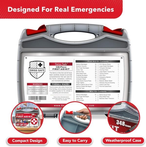 Swiss Safe 2-in-1 First Aid Kit for Car, Travel & ... - Image 9