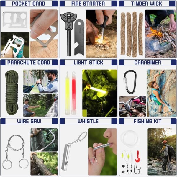 Survival Kits, 149Pcs Survival Gear First Aid Kit ... - Image 6