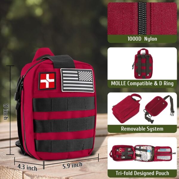 170 PCS Survival Kits, Survival First Aid Kit, Tra... - Image 3