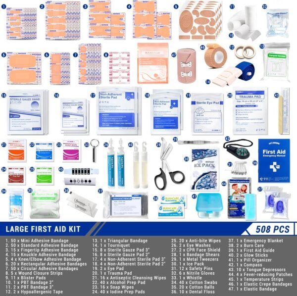 Professional 508 PCS First Aid Kit – 4-in-1 Detach... - Image 6