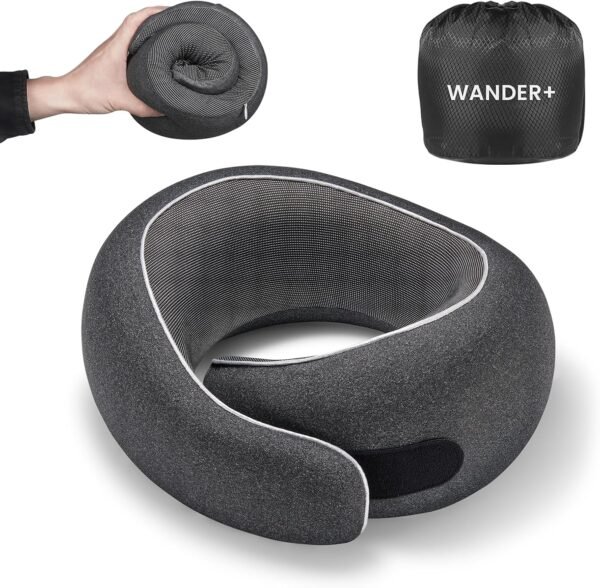 WANDER PLUS® Travel Pillow, 100% Pure Memory Foam ... - Image 2