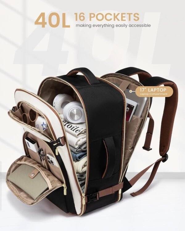 LOVEVOOK Travel Essentials Carry on Backpack 40L T... - Image 4