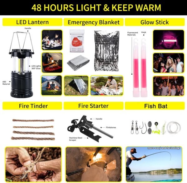 Survival Kit and First Aid kit, 160 Pcs Emergency ... - Image 5