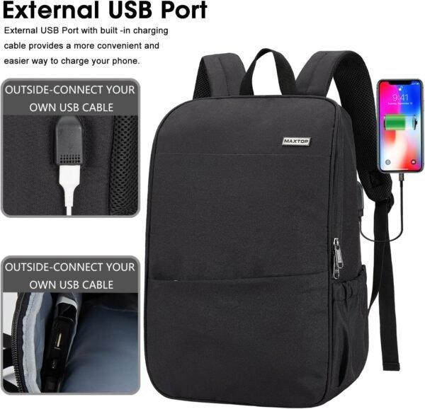 MAXTOP Deep Storage Laptop Backpack with USB Charg... - Image 4