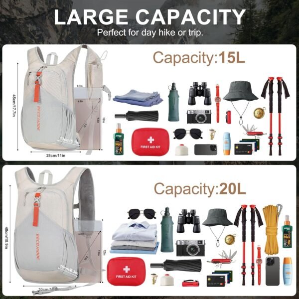 15L Small Hiking Backpack for Men Women Foldable P... - Image 6
