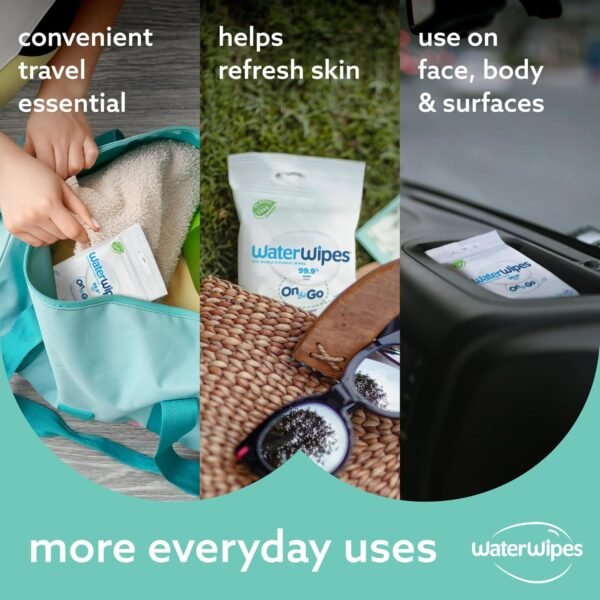 WaterWipes On The Go Wipes, 99.9% Water-Based Wipe... - Image 6