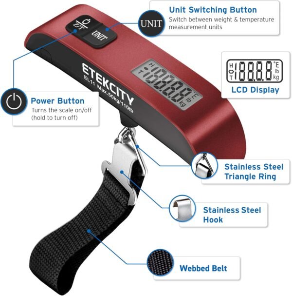 Etekcity Luggage Scale for Travel Essentials, Digi... - Image 7