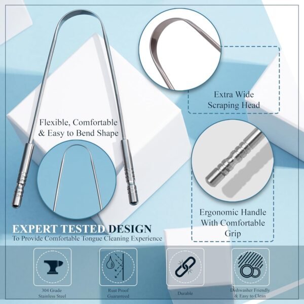 MasterMedi Tongue Scraper for Adults with Multicol... - Image 4