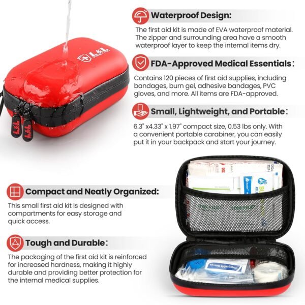 120-Piece First Aid Kit for Travel,Car & Emergency... - Image 5