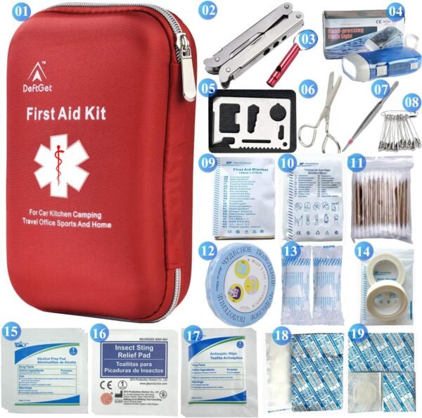 deftget 163 Pieces First Aid Kit Waterproof IFAK M... - Image 3