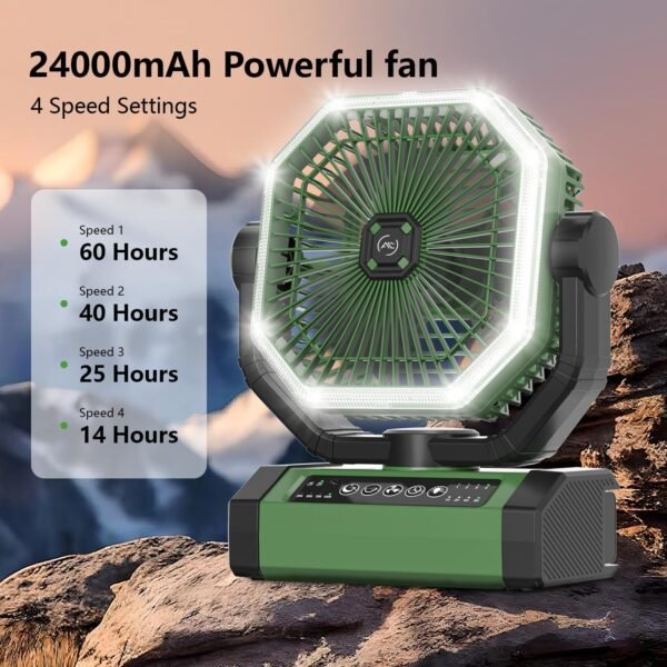 Portable Fan 24000mAh Battery Powered with Remote ... - Image 3