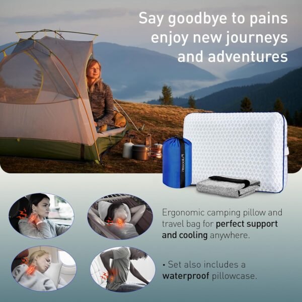 Travel & Camping Cooling Memory Foam Pillow for Ba... - Image 3