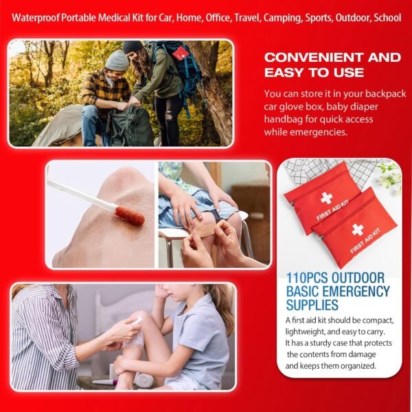 First Aid Kit - 92 Piece Mini Emergency Kits for C... - Image 5