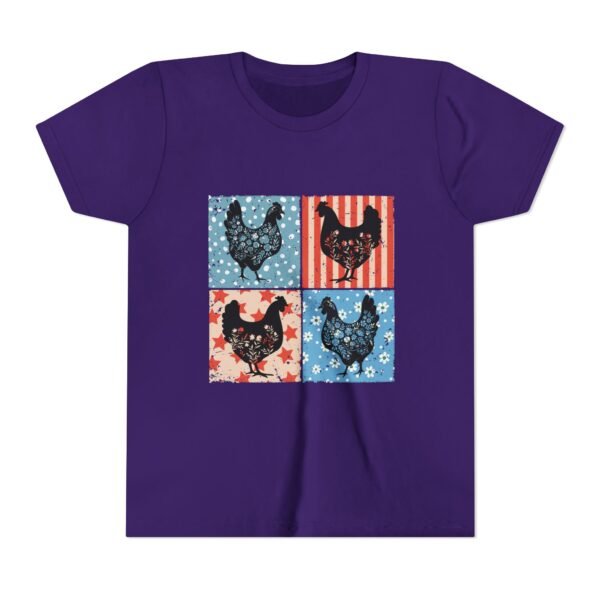 Patriotic Chicken Youth Tee, Fun Summer Wear, Gifts for Kids, Farmhouse Style Shirt, Fourth of July Apparel - Image 14