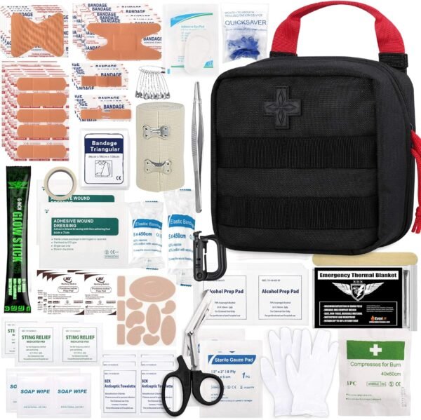 Everlit 180 Pieces Tactical First Aid Kit IFAK Mol... - Image 2