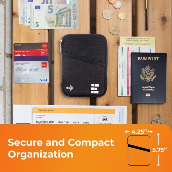 Passport Holder & Travel Wallet with RFID Blocking... - Image 4